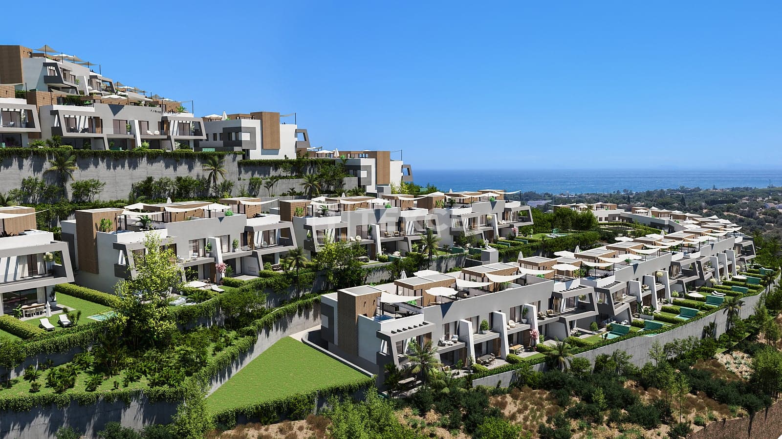 Radový dom s výhľadom na more a krytým bazénom v Elvirii, Marbella