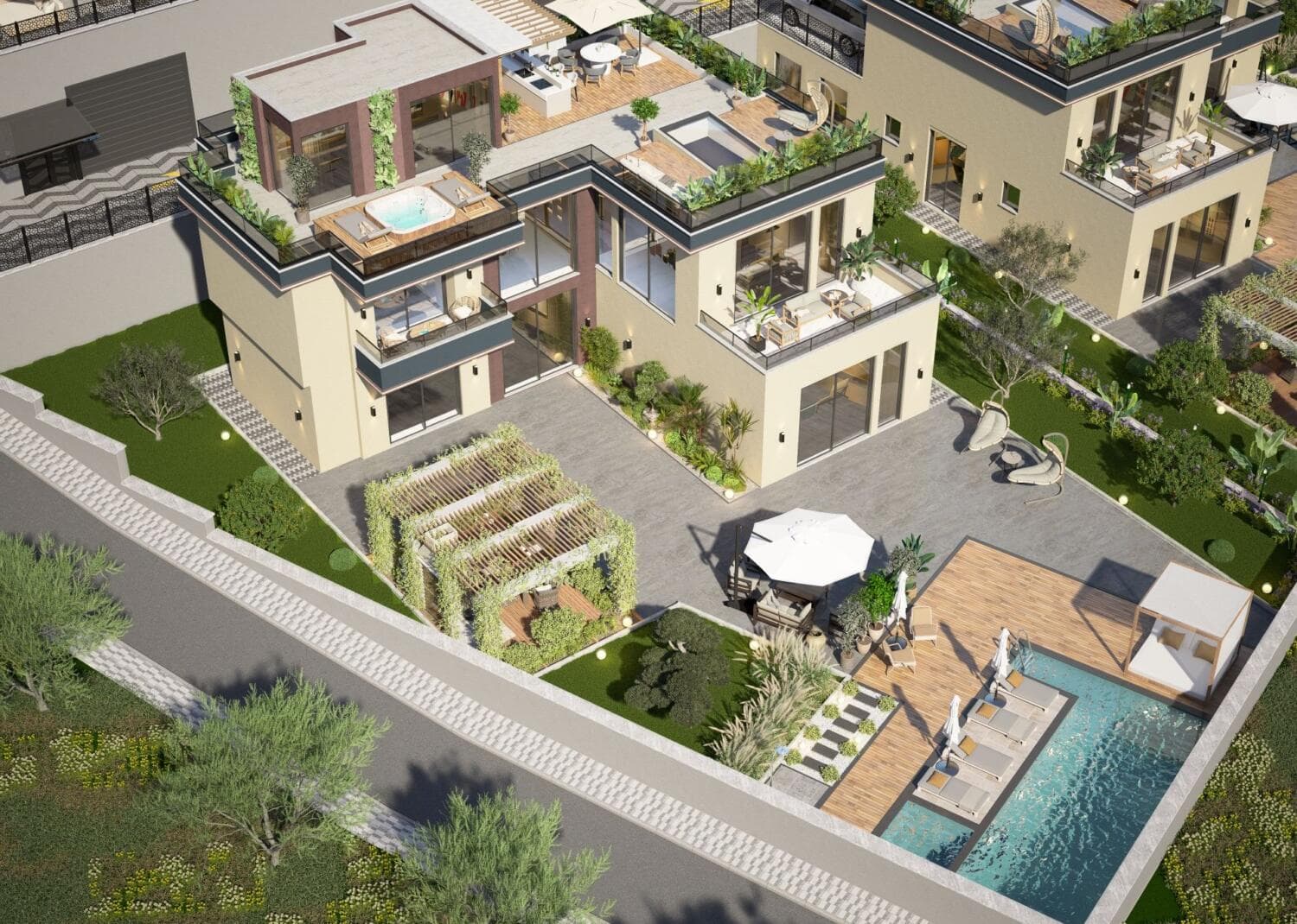 Seaview Villas on the Hillside of Alanya